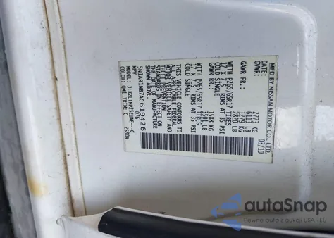 2010 Nissan Pathfinder Se from USA, damaged, VIN 5N1AR1NB7AC619426